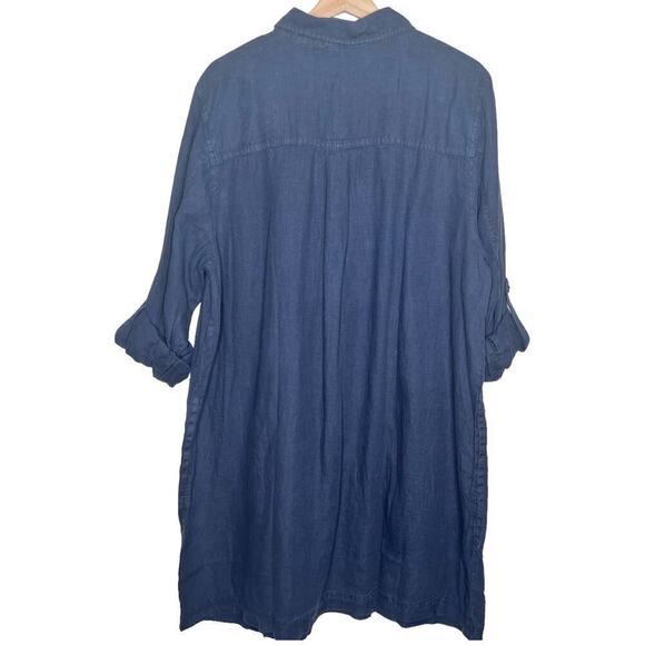 New Women’s Michael Stars Eleanor Linen Shirt Dress Size: 2X - Picture 9 of 11